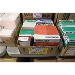 BOX OF ASSORTED WEISER LOCK SETS