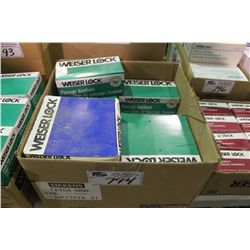 BOX OF ASSORTED WEISER LOCK SETS