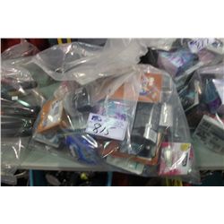 BAG OF ASSORTED CLEANING PRODUCTS AND SHAVERS