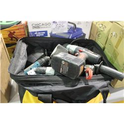 BAG OF ASSORTED POWER TOOLS