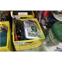 BIN OF ASSORTED TOOLS