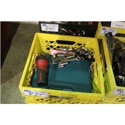 BIN OF ASSORTED TOOLS