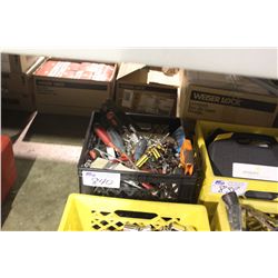 BIN OF ASSORTED TOOLS