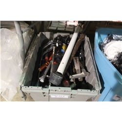 GREY BIN OF MISCELLANEOUS TOOLS