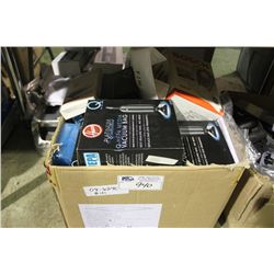 BOX OF ASSORTED HEPA FILTERS AND VACUUM BAGS