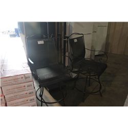 PAIR OF BROWN PATIO BAR STOOLS