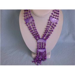 Dyed Shell and Dyed Mother of Pearl Necklace