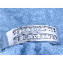 14k White Gold Ring with Diamonds
