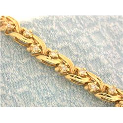 14k Gold Bracelet with Diamonds