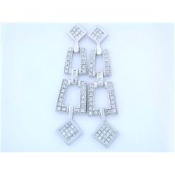 14k White Gold Dangling Earrings