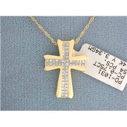 14k Gold Necklace with Cross Pendant