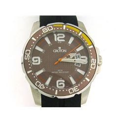 CROTON MENS RUBBER DATE WATCH