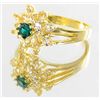 Image 2 : 17twc Lab Dia/Sapphire 22k Gold Vermeil Ring (JEW-2132)