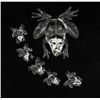 Image 1 : Handcrafted Glass Frog Mom & Kids (DEC-381)