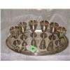 Image 1 : 7 piece sterling tray and cordials