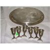 Image 2 : 7 piece sterling tray and cordials