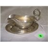 Image 1 : 2 piece sterling gravy / sauce boat and under plate marked "W" Wallace? 1 1/2 x 4 1/2