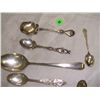 Image 2 : 9 piece all sterling silver spoons various style & makers