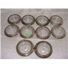 Image 1 : 10 piece sterling silver and glass coasters front two differnt style & maker