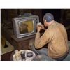 Image 2 : "Limited Edition" Numbered & signed original sculpture by Michael Garman, man watching T.V.  11 3/4 