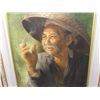 Image 2 : signed and dated oil painting of asian man smoking  frame 22 x 19 1/4 art 13 x 11