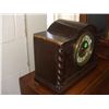 Image 2 : antique oak mantle clock by Penlington & Batty, Liverpool, missing small trim 10 1/4