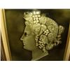 Image 2 : framed tile of woman frame 12 x 12 1/2 art 7 x7