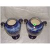 Image 2 : rare 2 piece flow blue handled vases