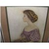 Image 2 : woman print titled "Little Miss Prue" frame 16 x 13 1/4 art 11 x  8
