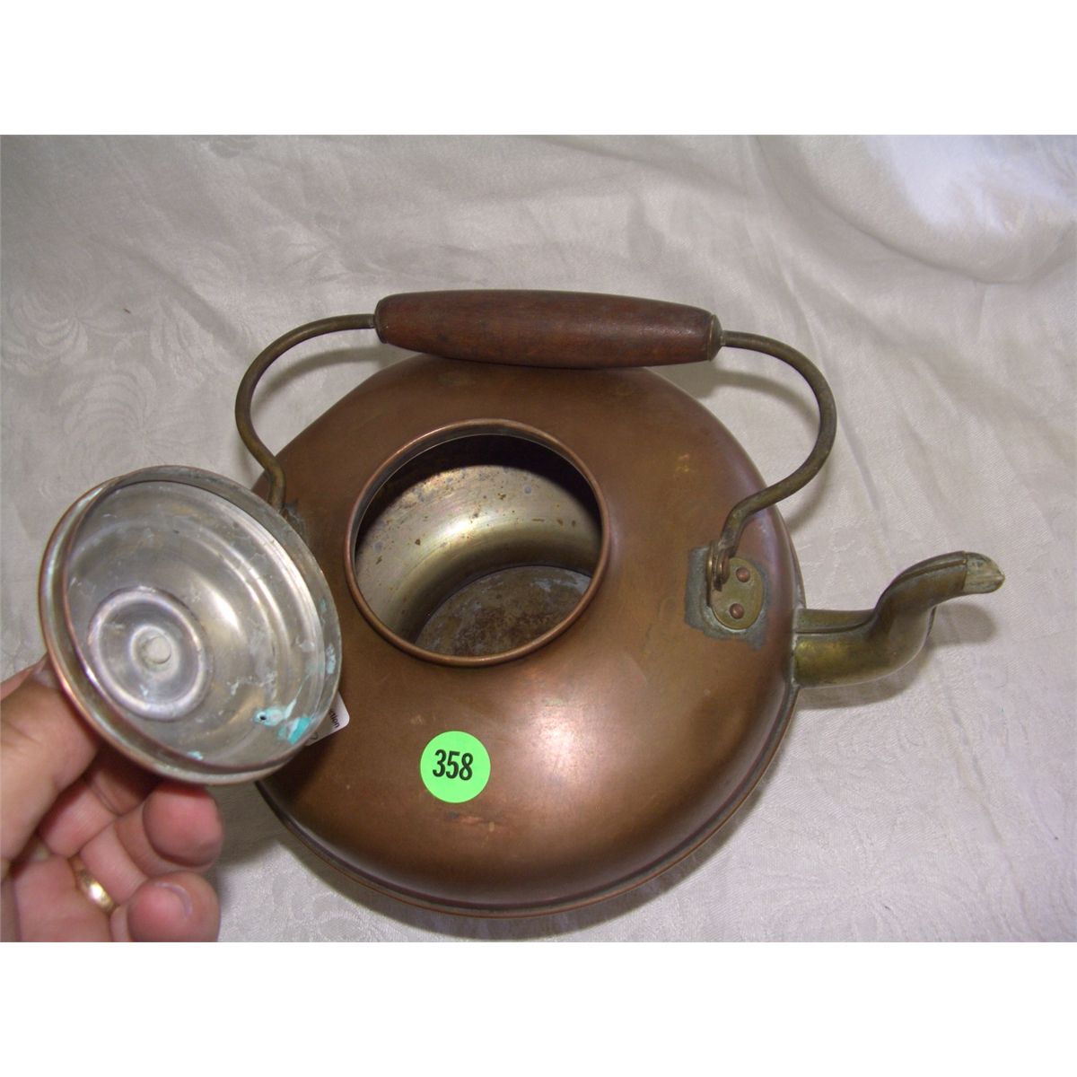 antique copper tea kettle