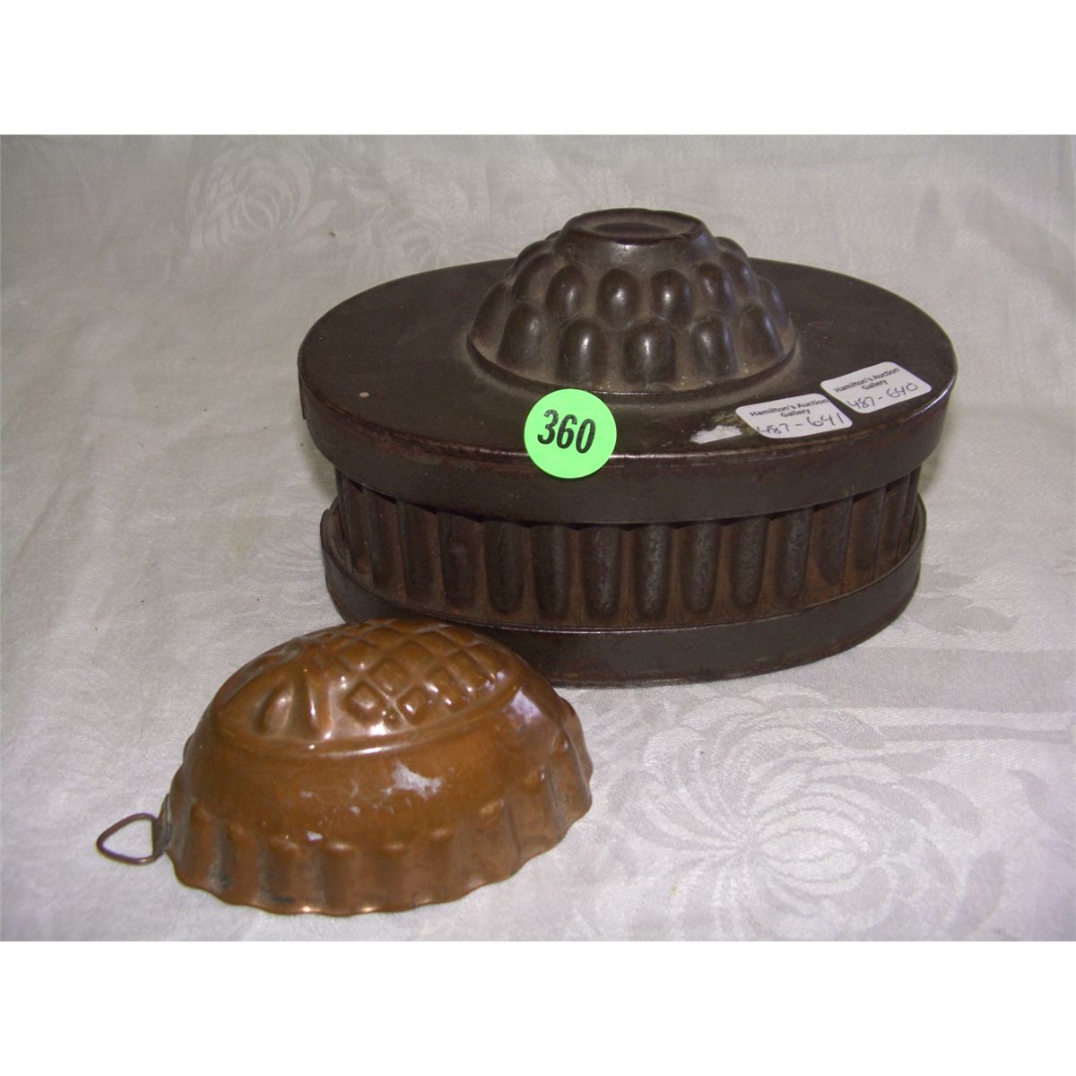 antique copper jello molds