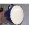 Image 3 : authentic, Old Sleepy Eye White and Cobalt pitcher, as seen, minor hairline, flaking