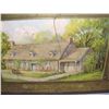 Image 3 : large antique tin, with house litho scene,