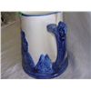 Image 2 : authentic, Old Sleepy Eye White and Cobalt pitcher, as seen, minor hairline, flaking