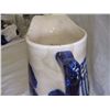 Image 2 : authentic, Old Sleepy Eye White and Cobalt pitcher, as seen, minor hairline, flaking