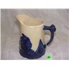 Image 1 : authentic, Old Sleepy Eye White and Cobalt pitcher, as seen, minor hairline, chips