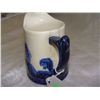 Image 2 : authentic, Old Sleepy Eye White and Cobalt pitcher, as seen, minor hairline, flaking