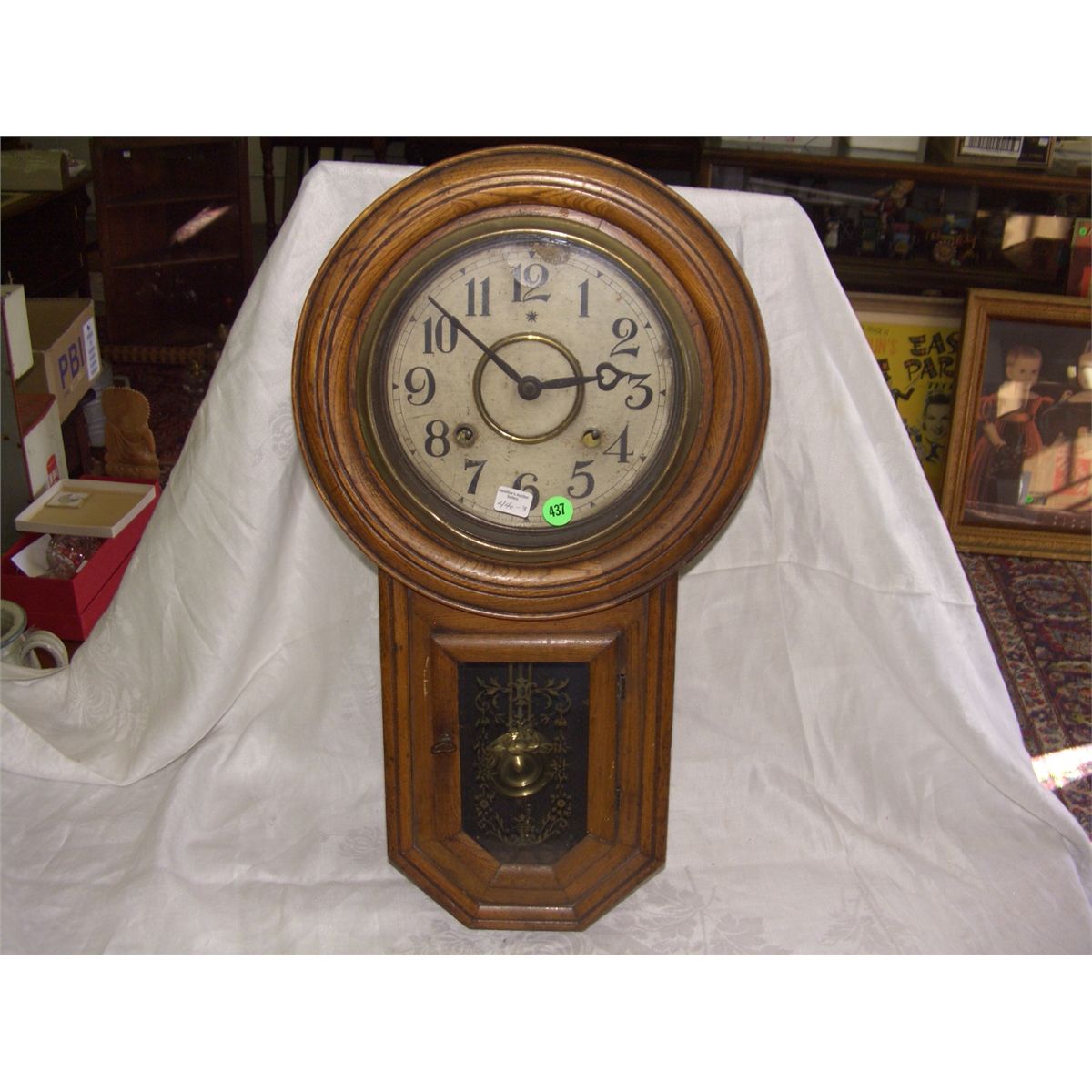 antique school house clock