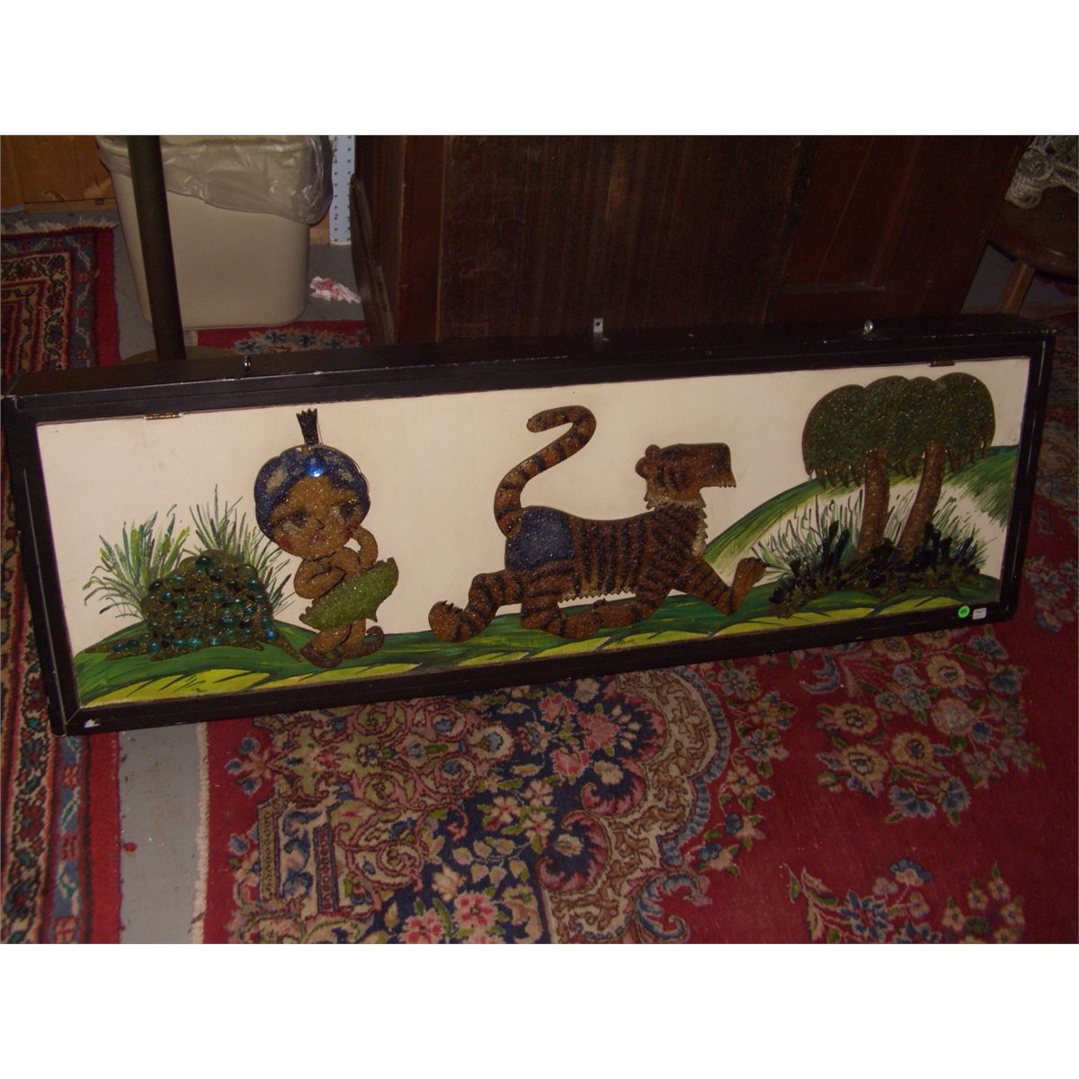 vintage, original indoors lighted Sambo's restaurant display, Black