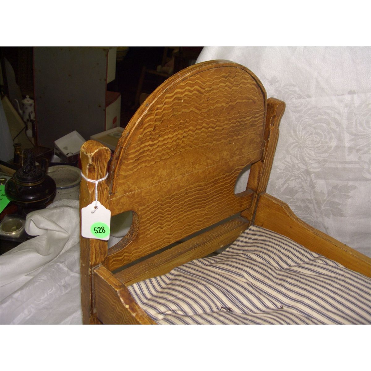 rare antique childs doll bed, early American