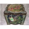 Image 1 : antique tin litho fine mustard, with flower scene