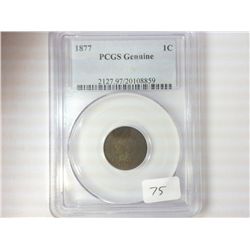 1877 INDIAN HEAD CENT KEY DATE PCGS GENUINE