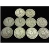 Image 2 : 10 ASSORTED 1950'S SILVER QUARTERS