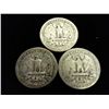 Image 2 : 3-ASSORTED 1940'S WASHINGTON SILVER QUARTERS