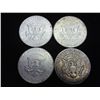 Image 2 : 4 ASSORTED 1964 SILVER KENNEDY HALF DOLLARS