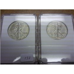 1942 & 43-D WALKING LIBERTY HALF DOLLARS