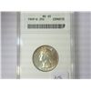 1949-D WASHINGTON SILVER QUARTER ANACS MS65