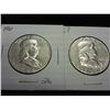 Image 1 : 1961 & 63 FRANKLIN HALF DOLLARS