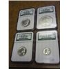Image 1 : 4 COIN BINION UNC TYPE SET 1963-D ROOS, 64-D WASH