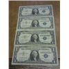 Image 1 : 4-ASSORTED 1957 $1 SILVER CERTIFICATES STAR NOTES
